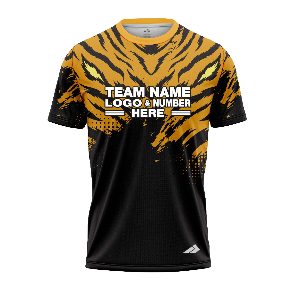 Custom Fully Sublimated Fierce Tiger Animal Print Pattern Black Yellow Performance Jersey 857