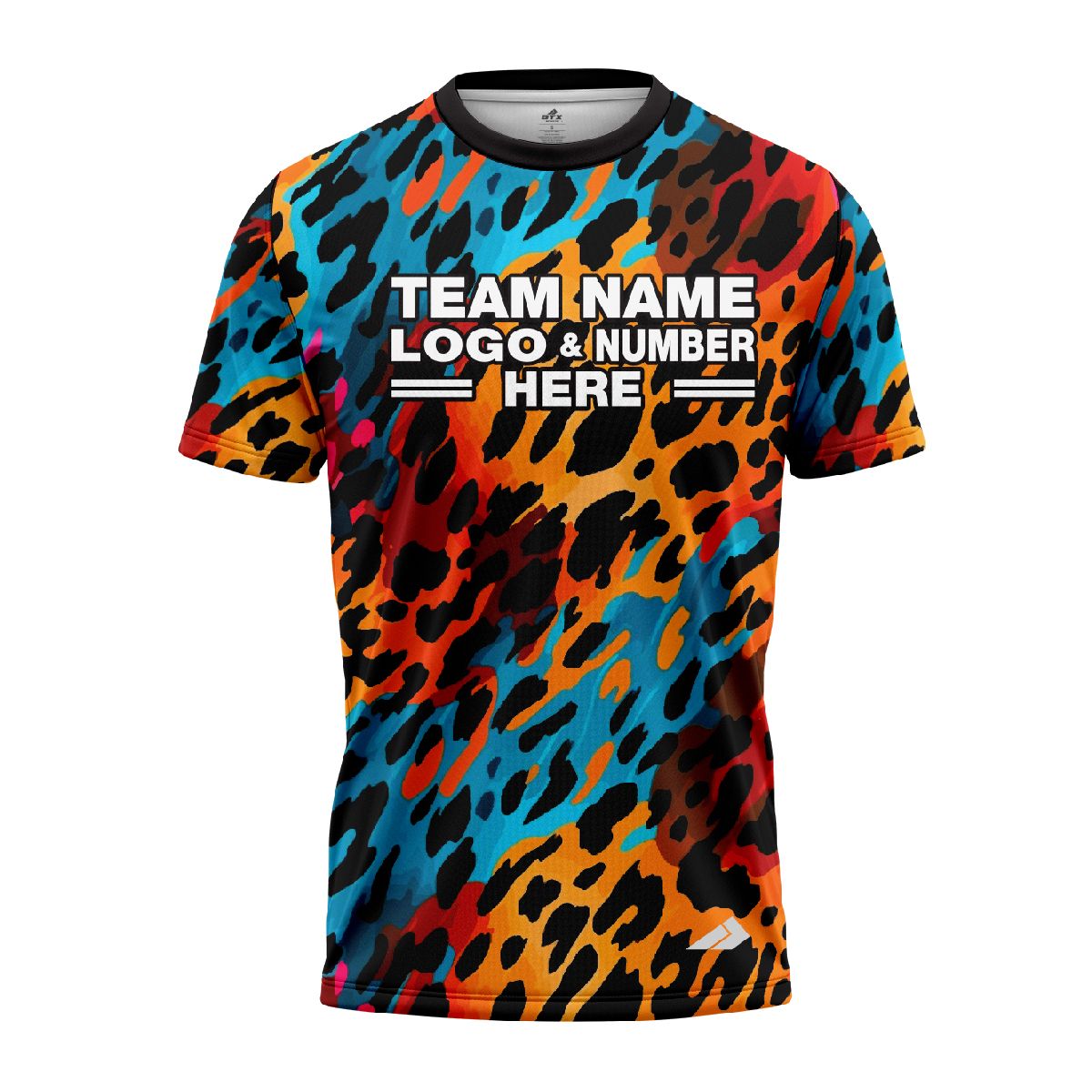 Custom Fully Sublimated Vibrant Leopard Print Multicolor Performance Jersey 1011
