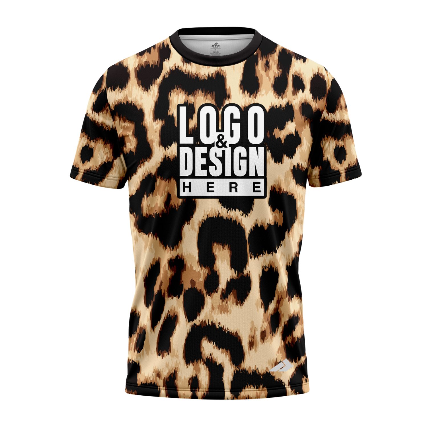 Custom Fully Sublimated Bold Leopard Animal Print Black White Gold Performance Jersey 1039
