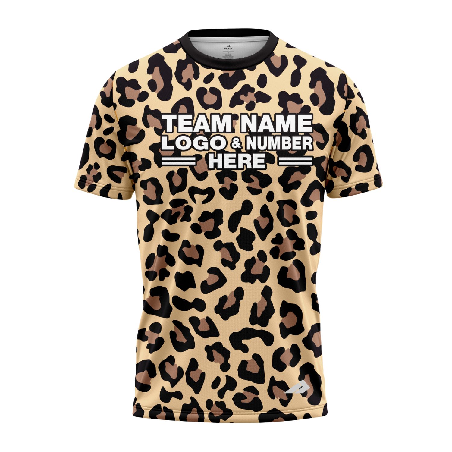 Custom Fully Sublimated Classic Cheetah Animal Print Black Brown Gold Performance Jersey 1046