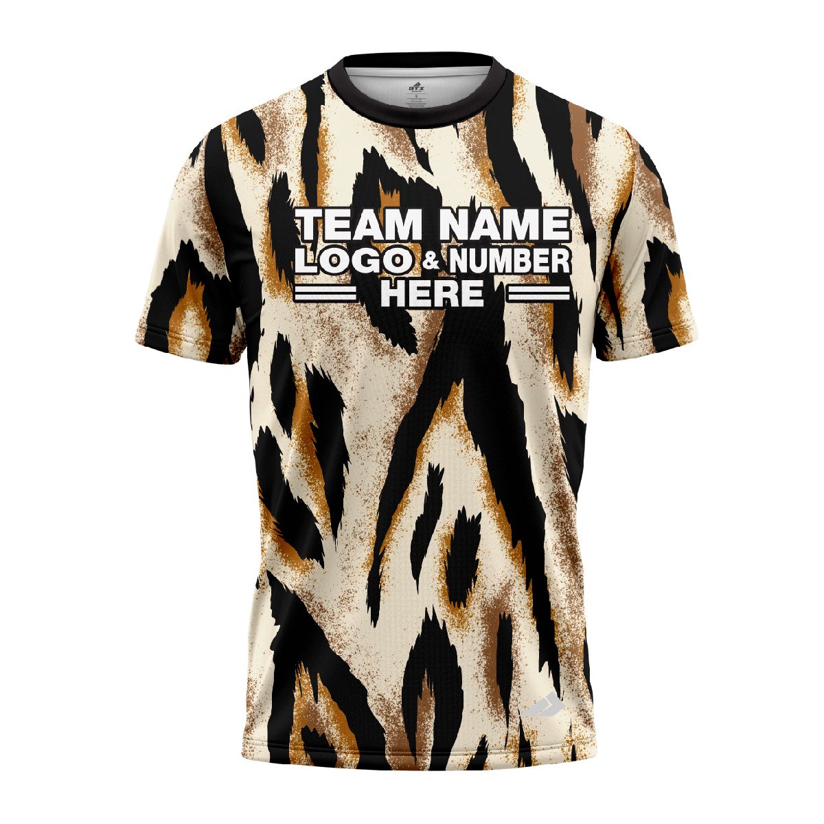 Custom Fully Sublimated Neon Tiger Skin Animal Print Black Brown Gold Performance Jersey 1074