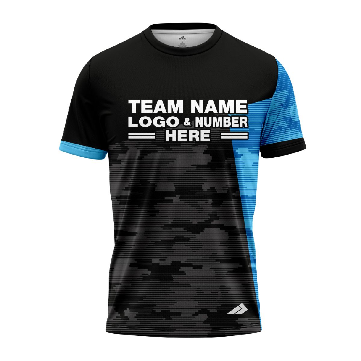 Custom Fully Sublimated ERDL Camo Pattern Black and Blue Performance Jersey 1144