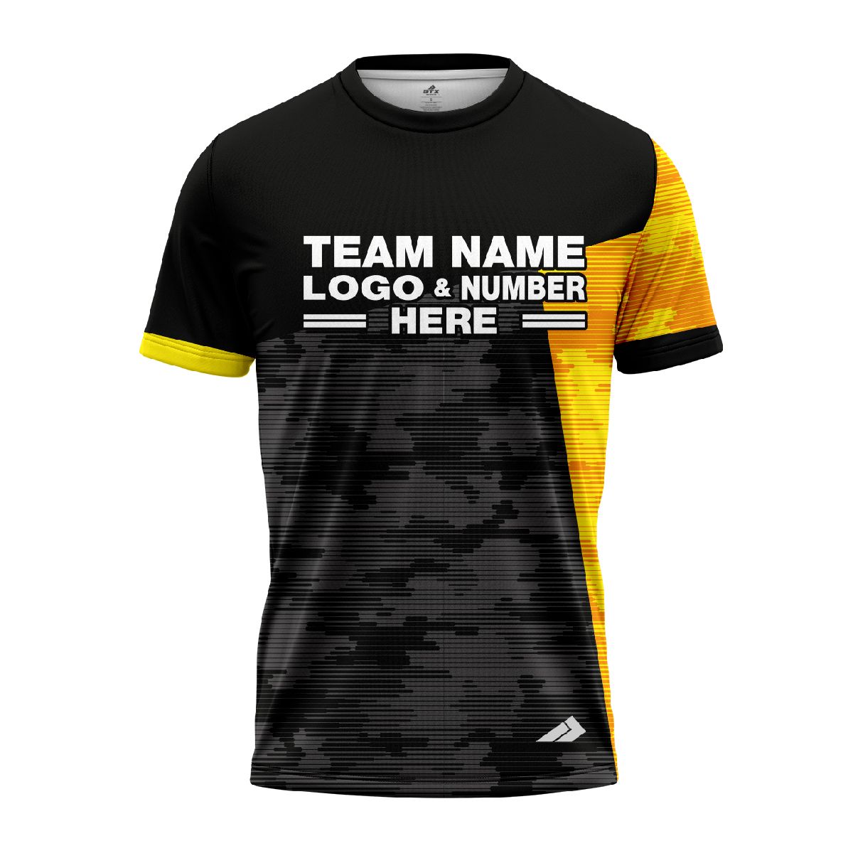 Custom Fully Sublimated ERDL Camo Pattern Black and Yellow Performance Jersey 1158