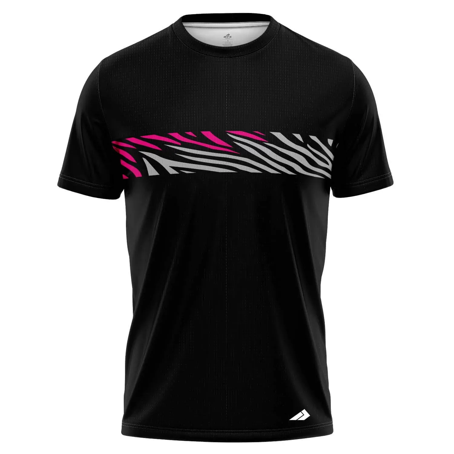 Custom Fully Sublimated Zebra Chest Line Animal Print Black Gray Pink Performance Jersey 934
