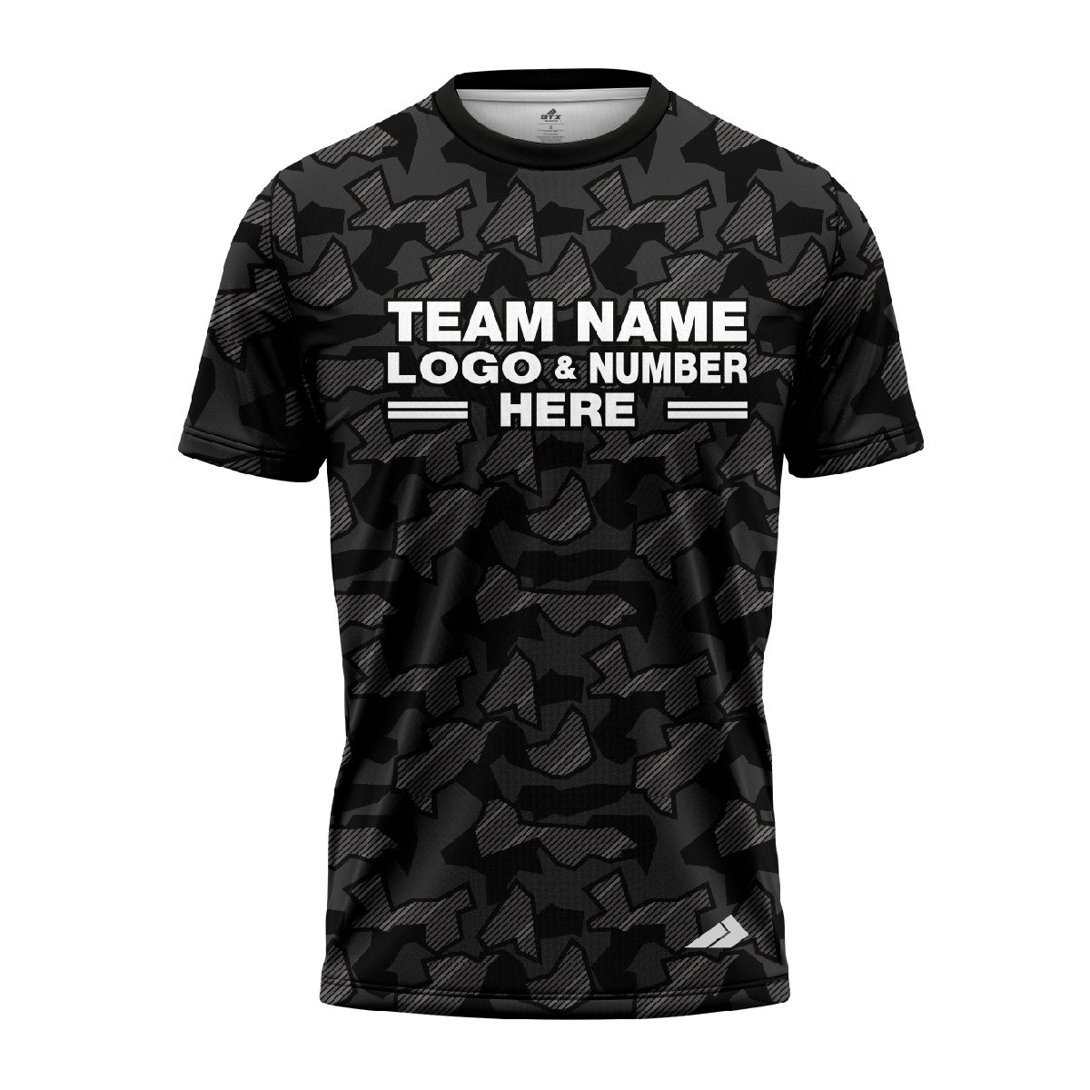 Custom Fully Sublimated Sports Camo Pattern Black Performance Jersey 1235