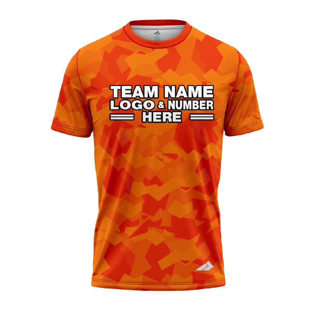 Custom Fully Sublimated Sports Camo Pattern Texture Orange Performance Jersey 1305
