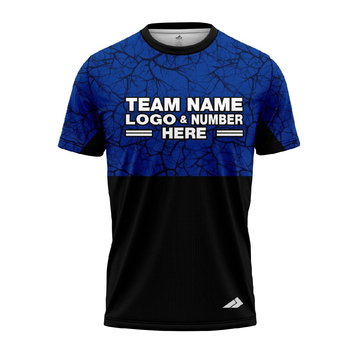 Custom Fully Sublimated Forest Camo Pattern Texture Blue Black Performance Jersey 1319