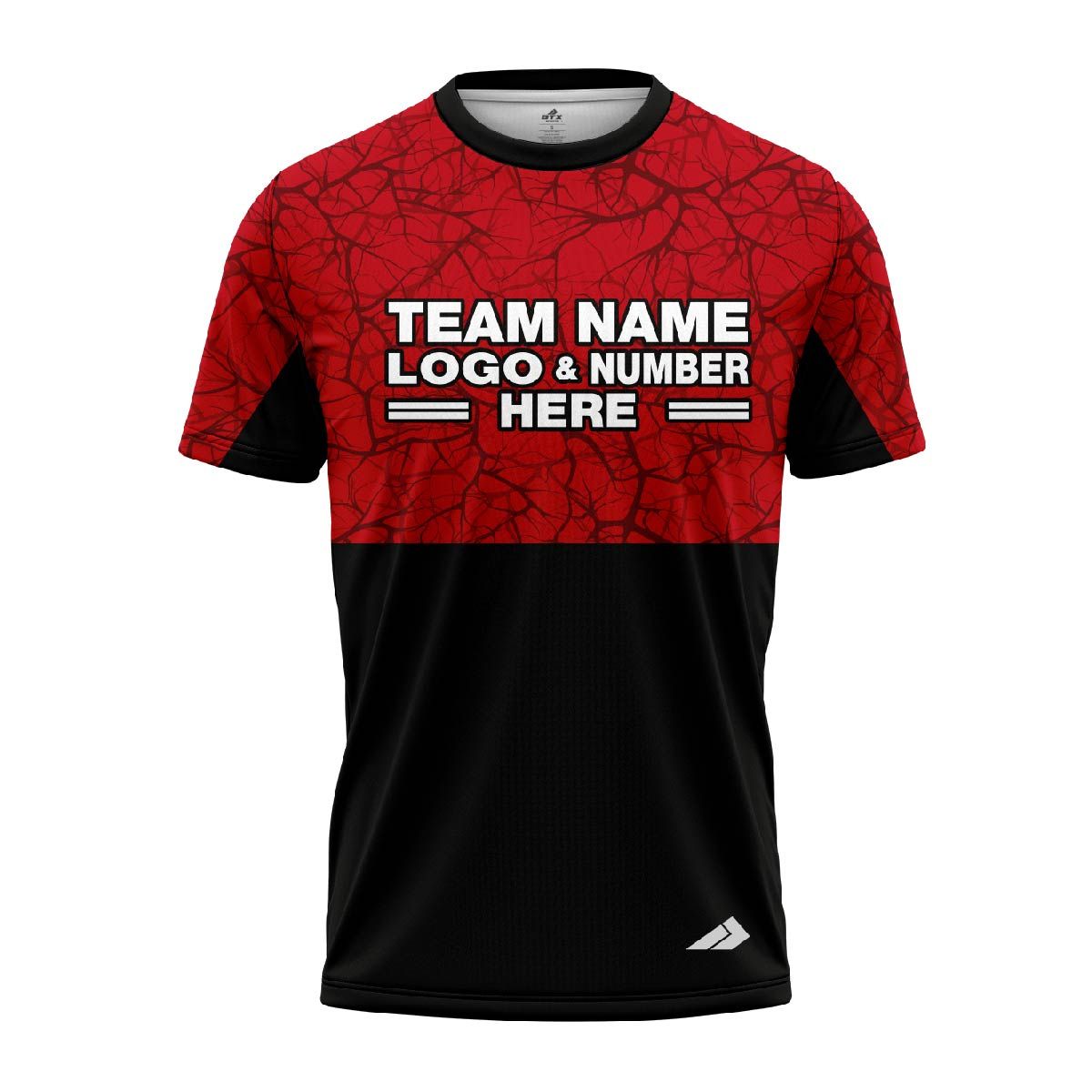 Custom Fully Sublimated Forest Camo Pattern Texture Red Black Performance Jersey 1333