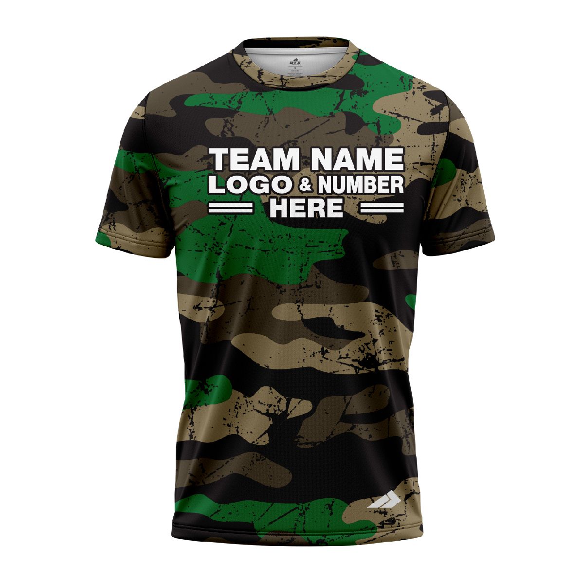 Custom Fully Sublimated Traditional Camo Pattern Black Green Brown Performance Jersey 1368