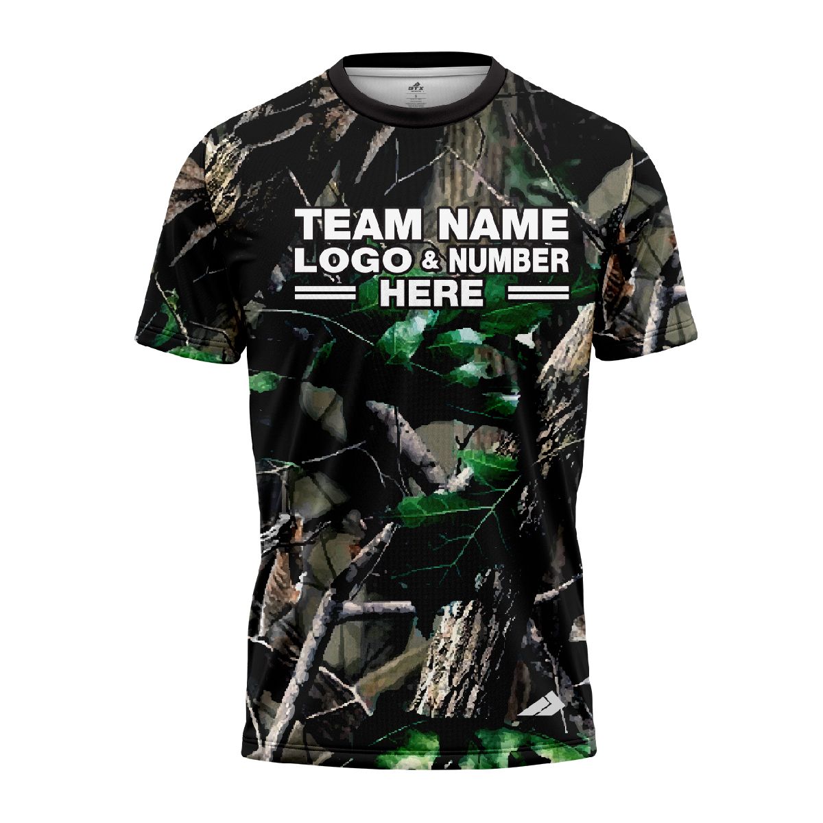 Custom Fully Sublimated Forest Floor Camo Pattern Black Green Performance Jersey 1382
