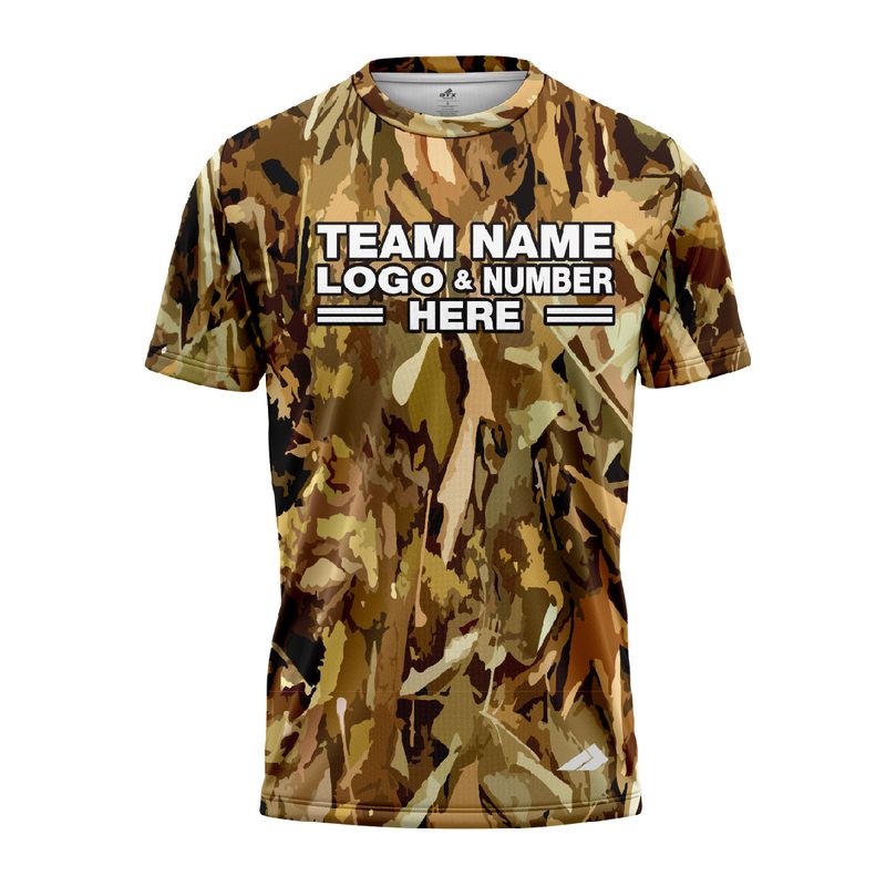 Custom Fully Sublimated Autumn Woodland Camo Pattern Performance Jersey 1389