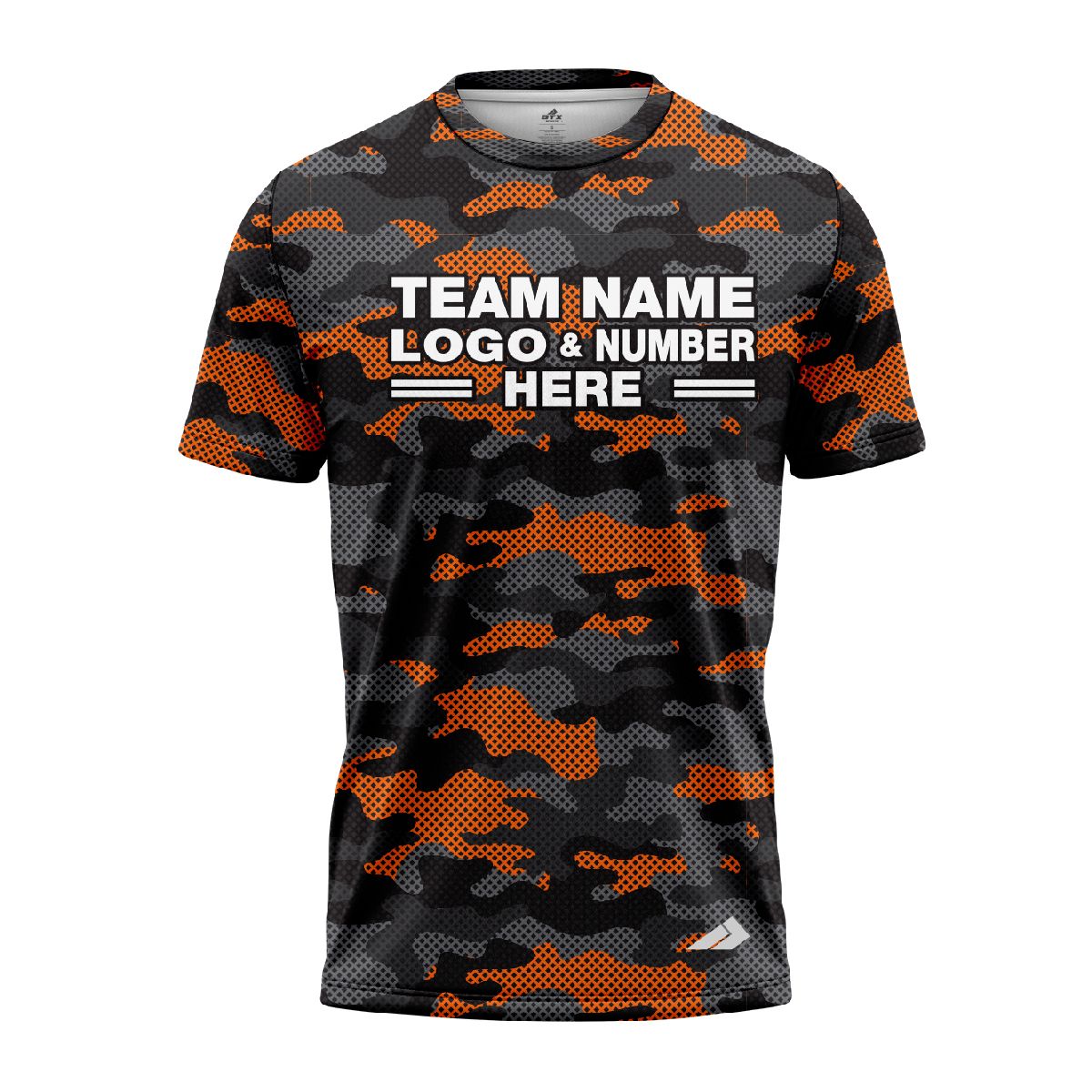 Custom Fully Sublimated Urban Camo Pattern Black Gray Orange Black Performance Jersey 1425