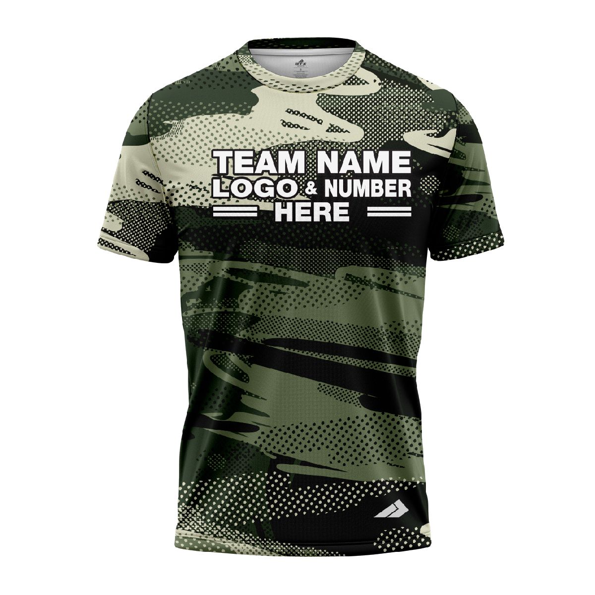 Custom Fully Sublimated Contemporary Woodland Camo Pattern Dark Green Black Performance Jersey 1433