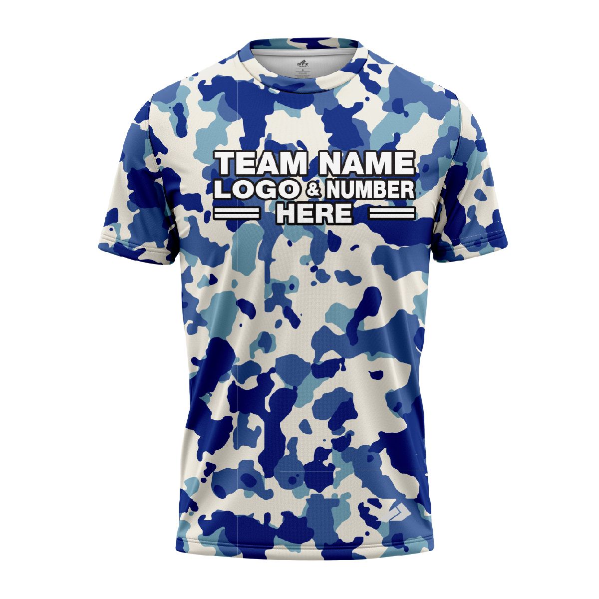 Custom Fully Sublimated Cool Camo Pattern Blue White Performance Jersey 1450