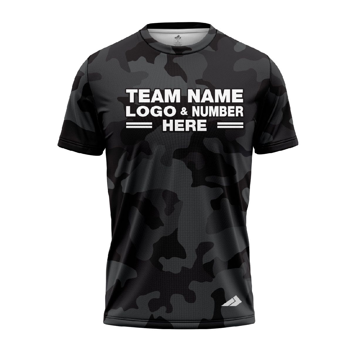 Custom Fully Sublimated Stealth Camo Pattern Black Gray Performance Jersey 1460