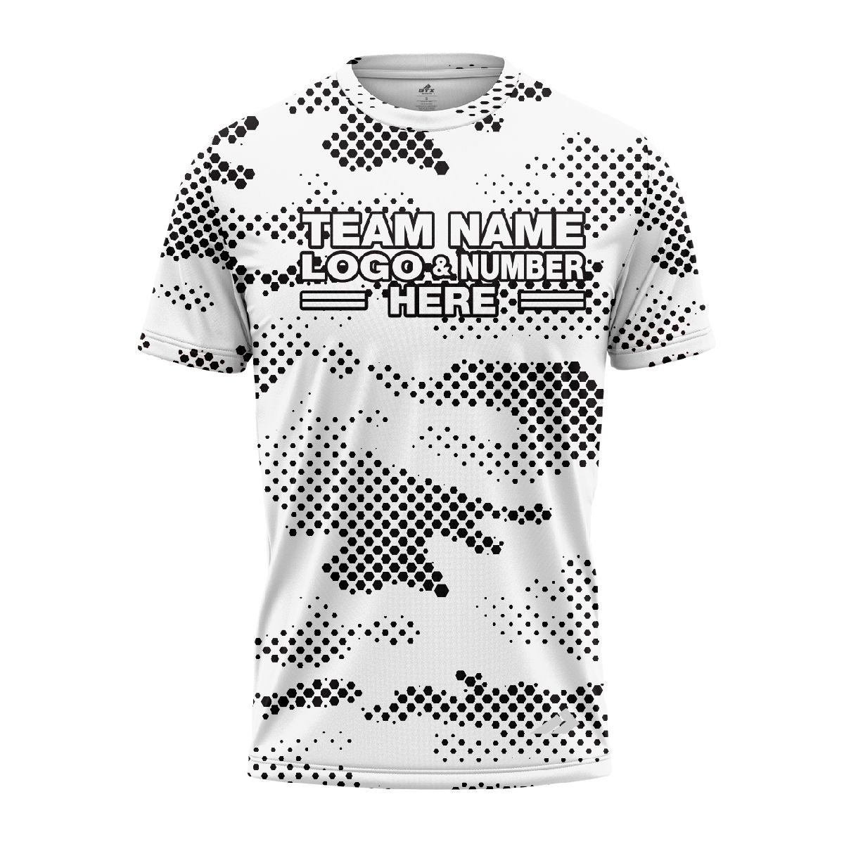 Custom Fully Sublimated Pixel Camo Pattern White Black Performance Jersey 1493
