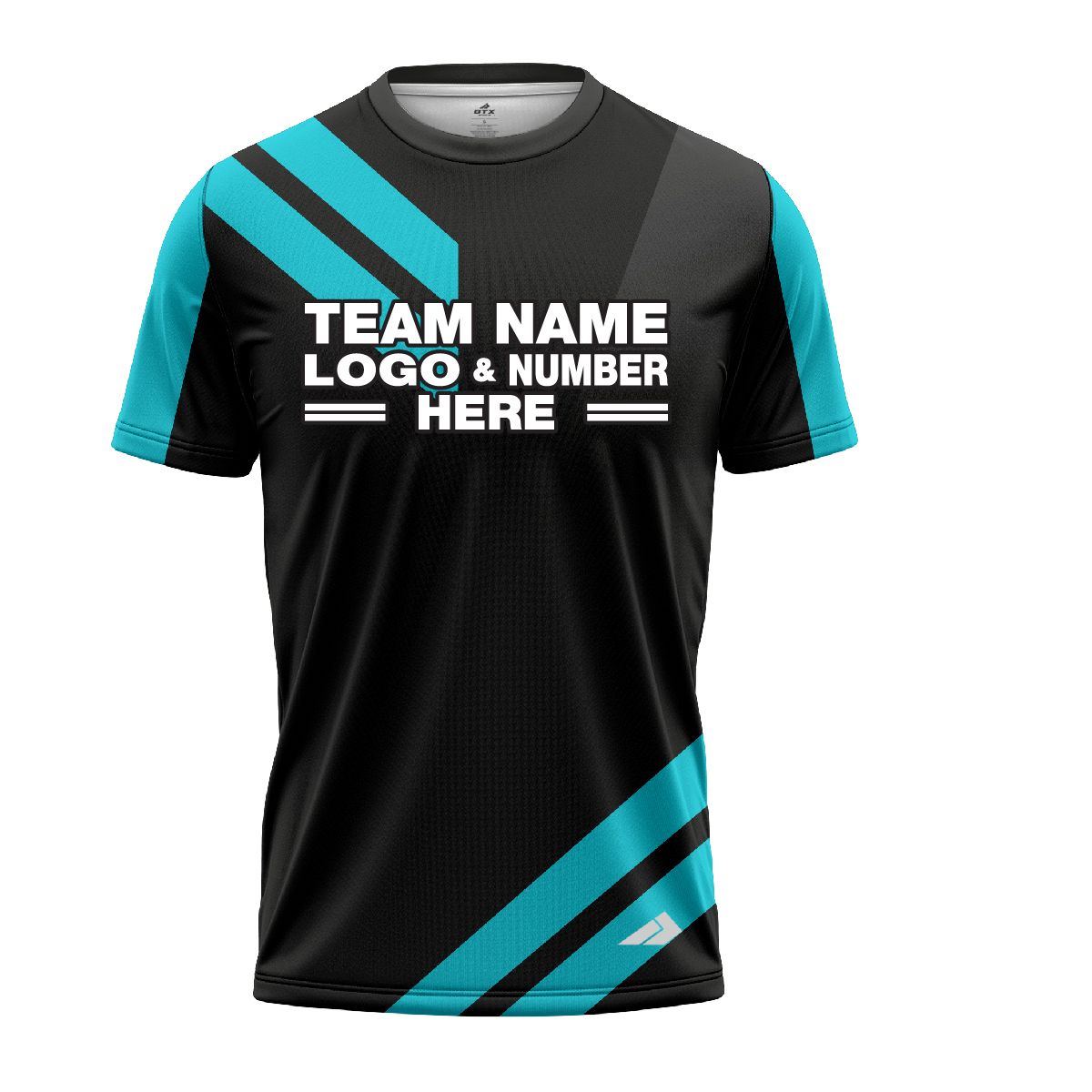 Custom Fully Sublimated Sport Neon Pattern Black Teal Performance Jersey 1644