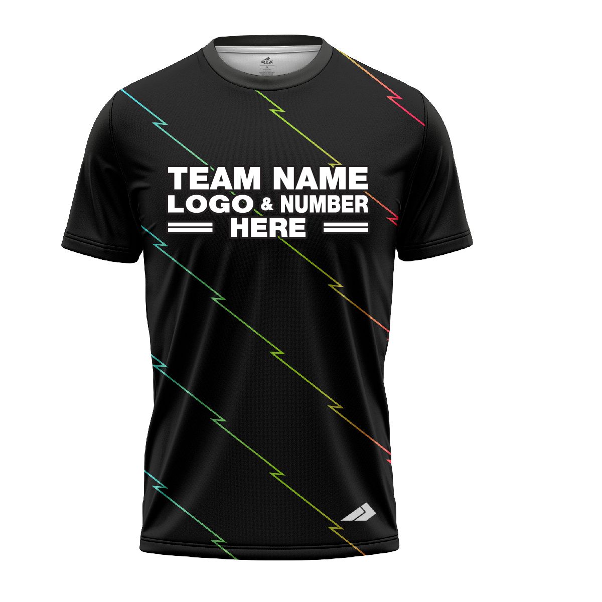 Custom Fully Sublimated Lightning Neon Pattern Black Performance Jersey 1665