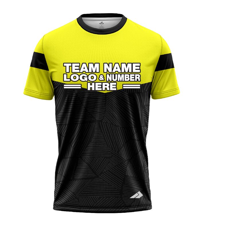 Custom Fully Sublimated Basic Neon Pattern Black Yellow Performance Jersey 1672