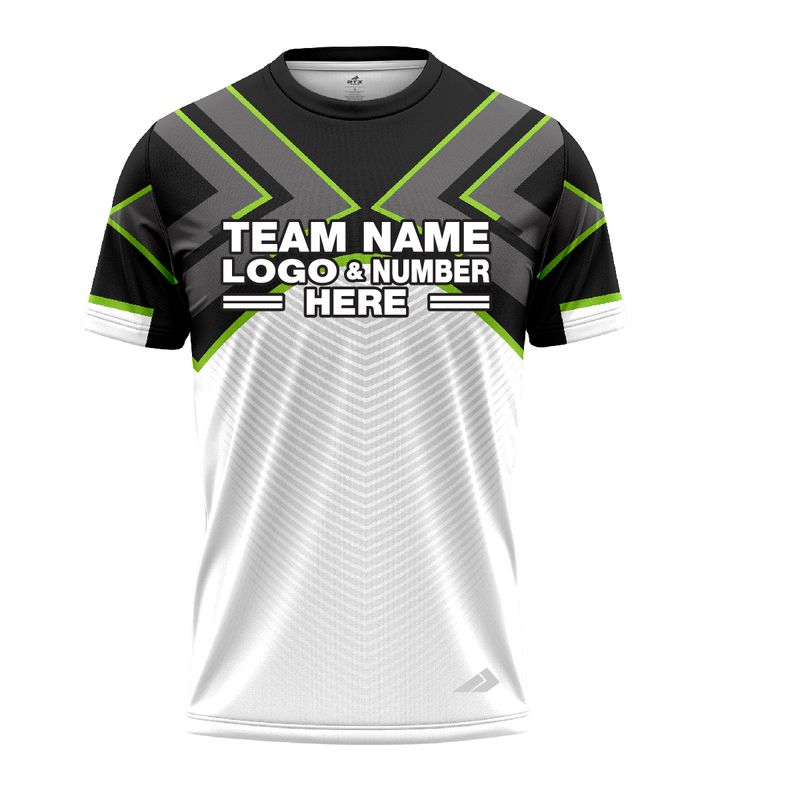 Custom Fully Sublimated Adventure BMX Neon Pattern Black Gray Yellow Performance Jersey 1707