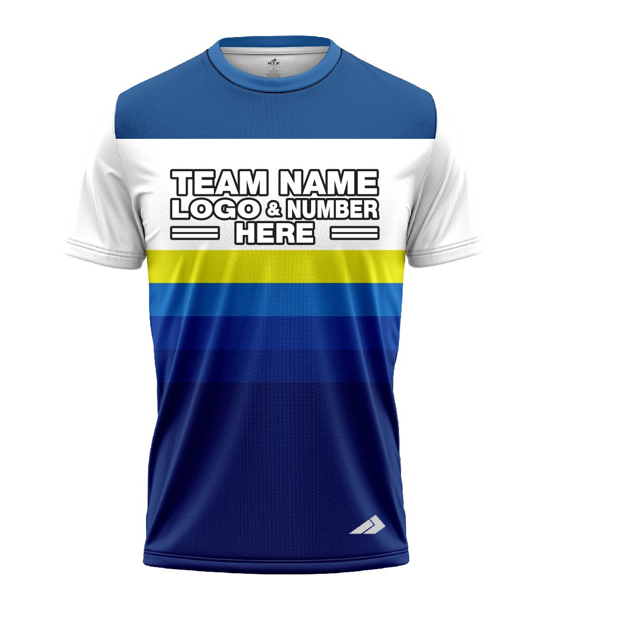 Custom Fully Sublimated Retro Stripe Neon Pattern Blue Performance Jersey 1728