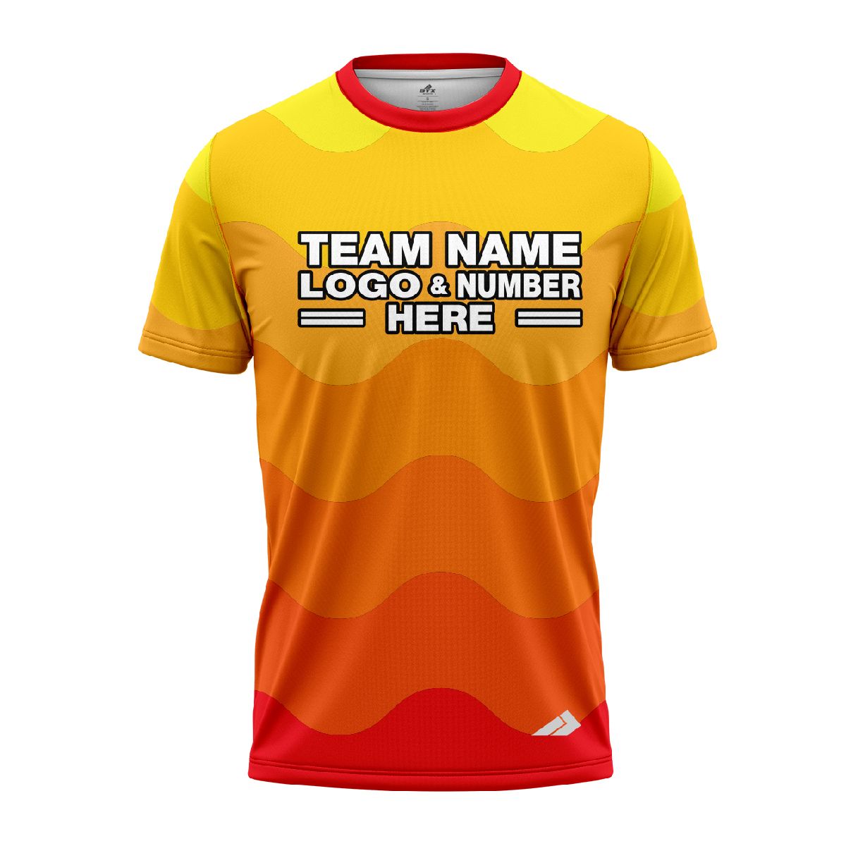 Custom Fully Sublimated Heat Wave Neon Pattern Orange Yellow Performance Jersey 1784