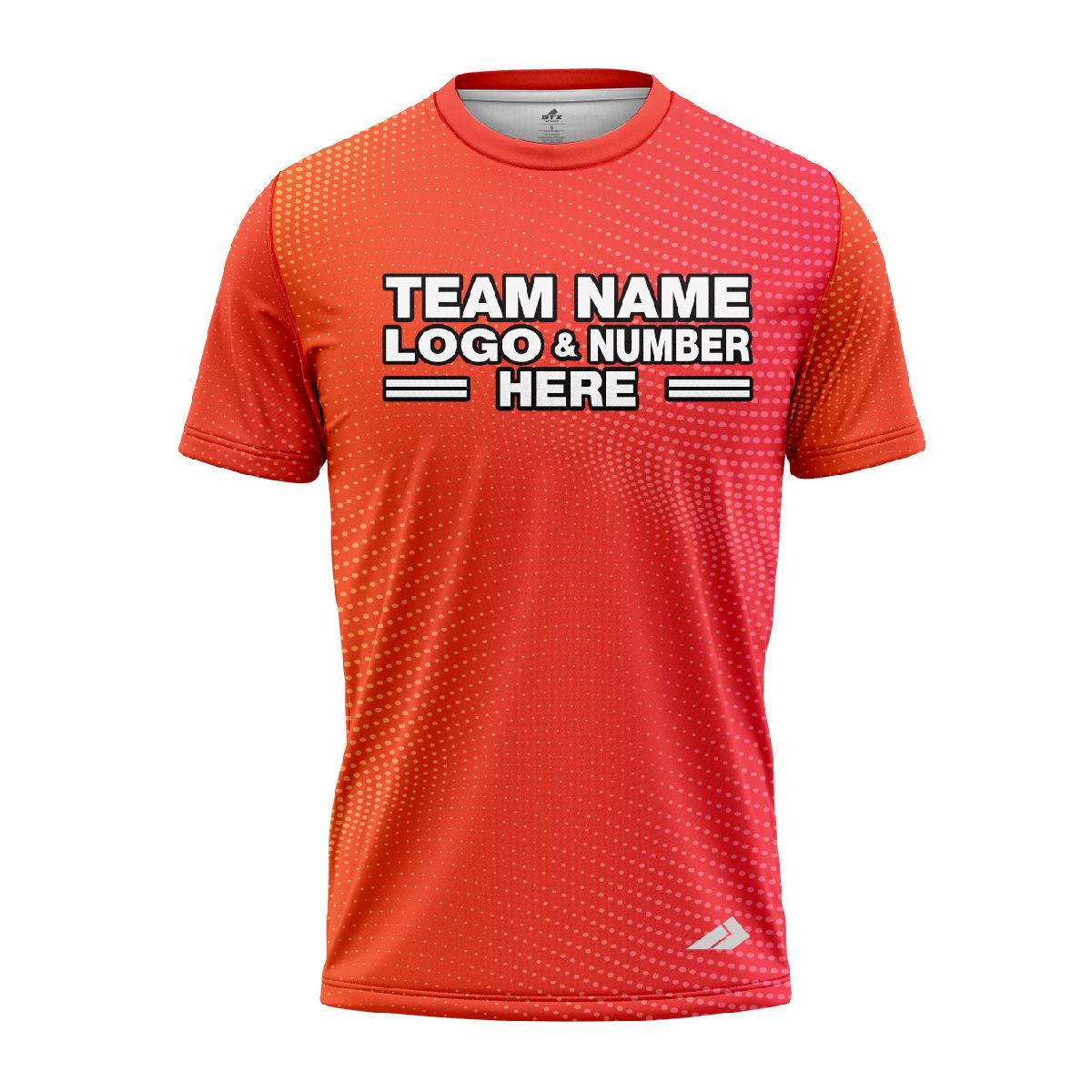 Custom Fully Sublimated Dotted Blaze Neon Pattern Pink Orange Performance Jersey 1798