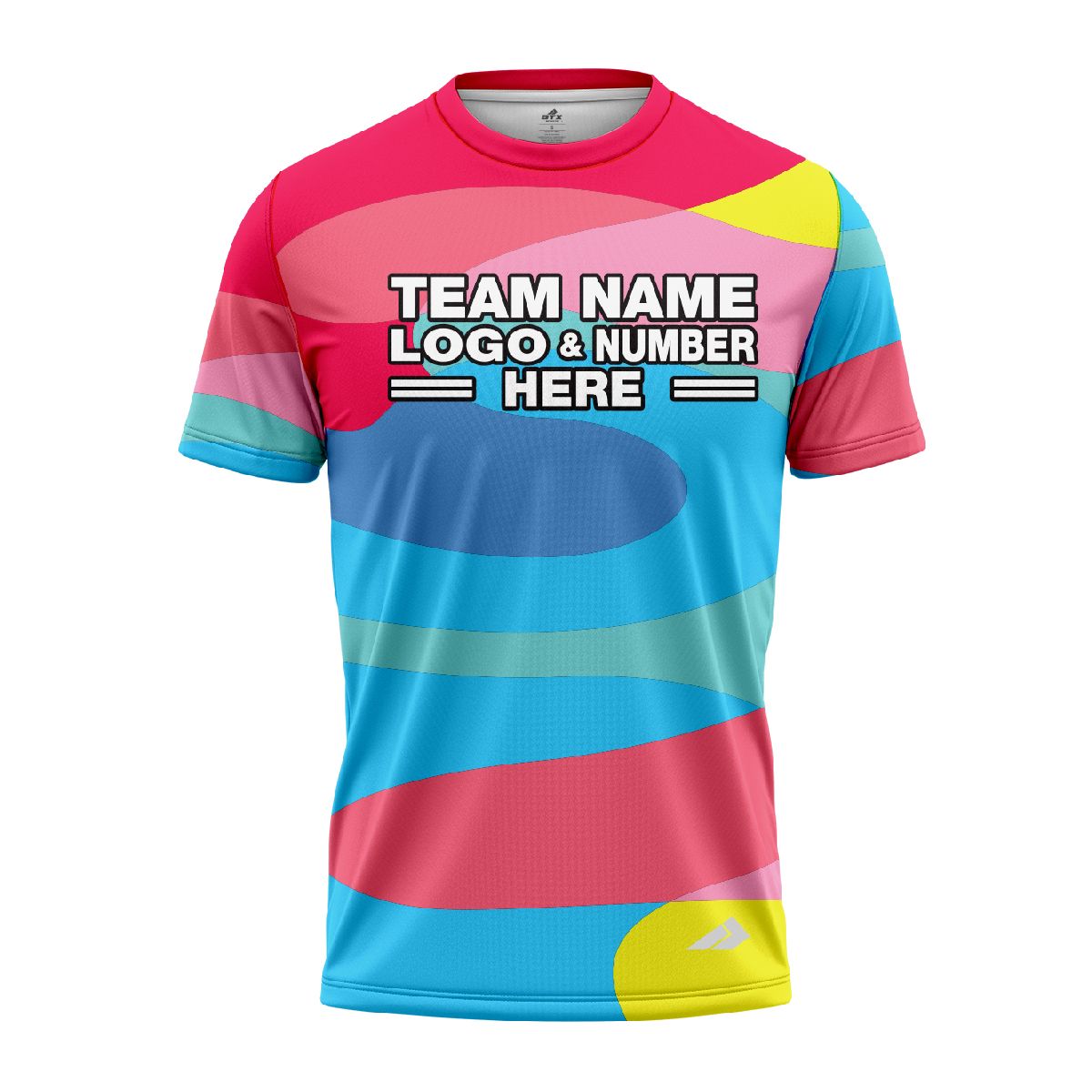 Custom Fully Sublimated Vibrant Style Neon Pattern Pink SkyBlue Yellow Performance Jersey 1833