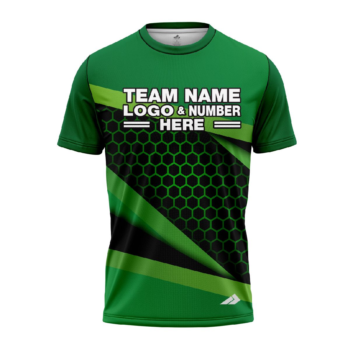 Custom Fully Sublimated Geometric Burst Neon Pattern Green Black Performance Jersey 1868