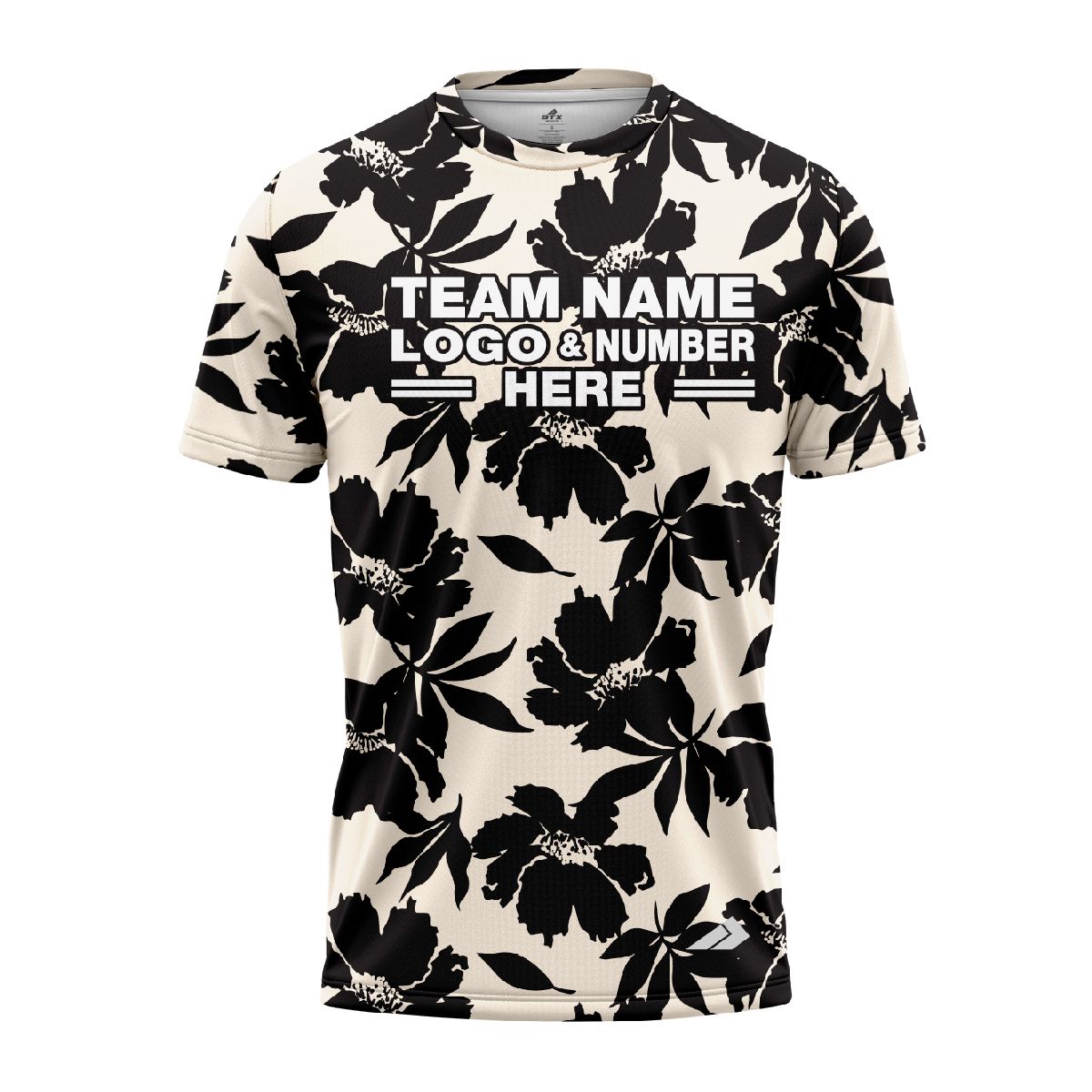 Custom Fully Sublimated Monochrom Floral Pattern White Black Performance Jersey 1917