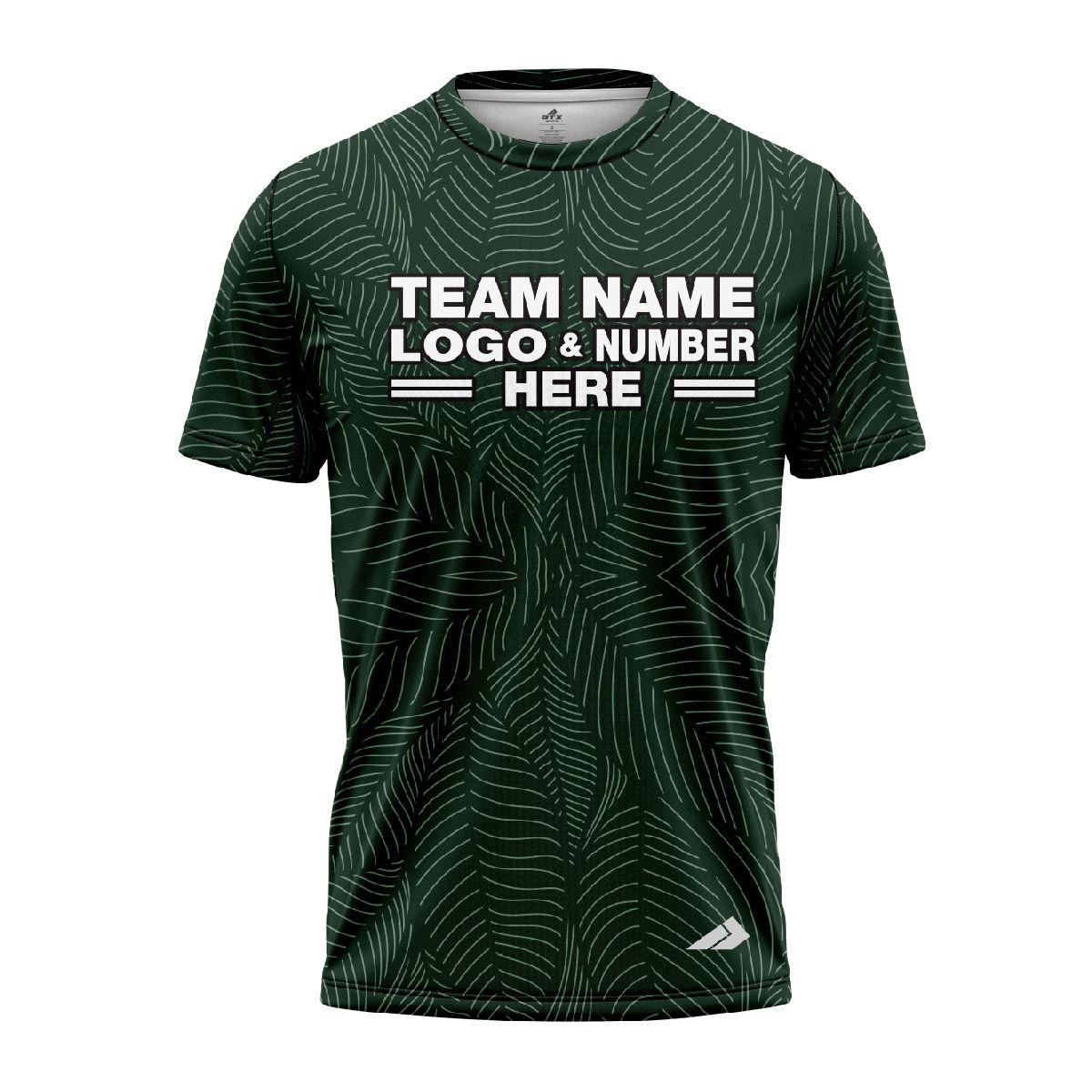 Custom Fully Sublimated Green Leaf Floral Pattern Green Black Performance Jersey 1903