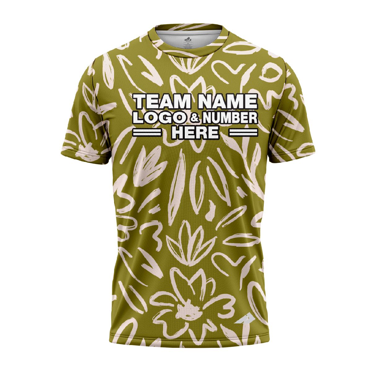 Custom Fully Sublimated Olive Floral Pattern Green White Performance Jersey 1910