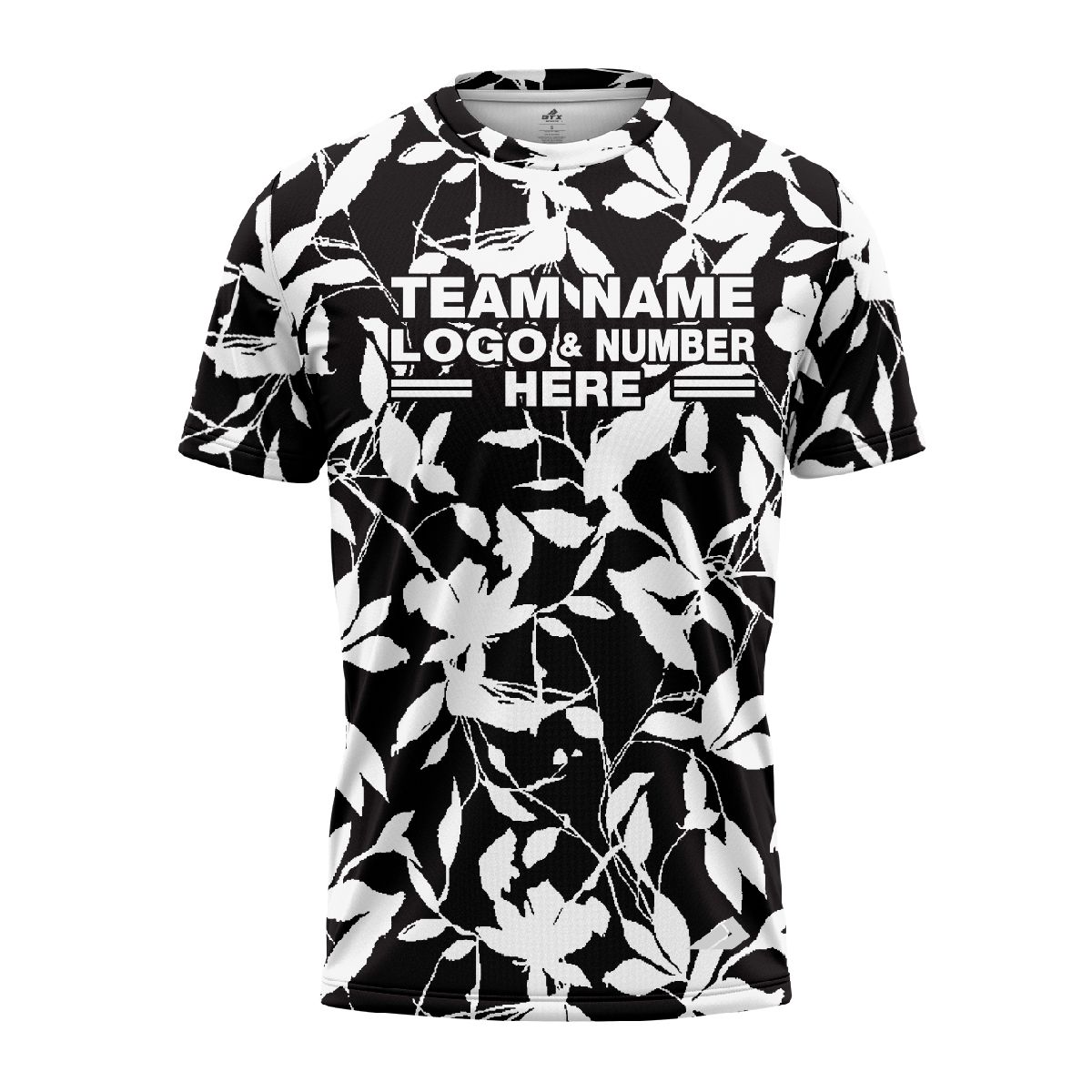 Custom Fully Sublimated Monochrom Floral Two Pattern Black White Performance Jersey 1924