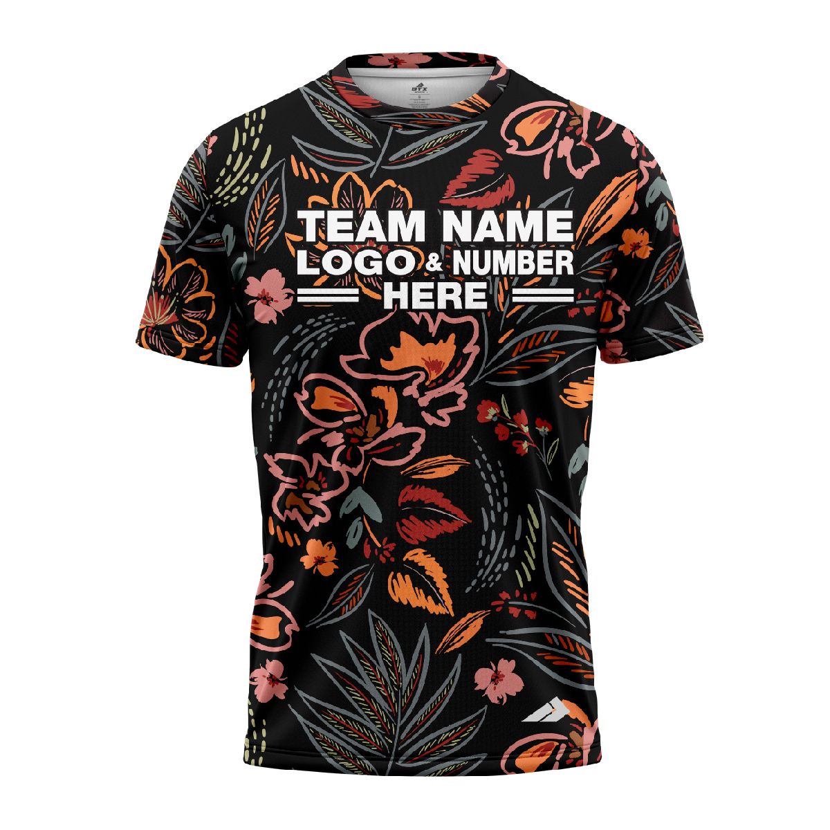 Custom Fully Sublimated Bohemio Floral Two Pattern Black Multicolor Performance Jersey 1931