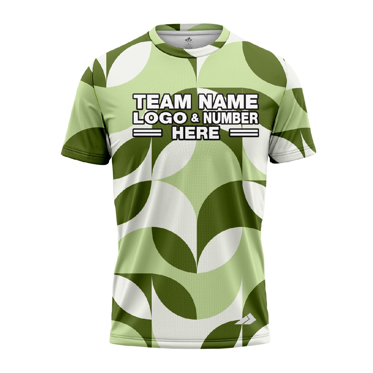 Custom Fully Sublimated Contemporary Leaf Floral Pattern White Green Performance Jersey 1945