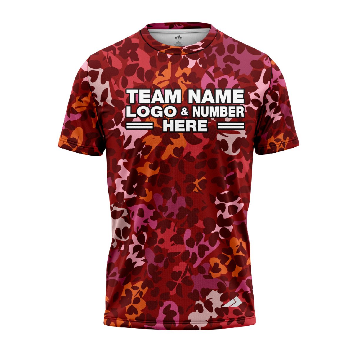 Custom Fully Sublimated Dynamic Floral Pattern Red Orange Pink Performance Jersey 1952