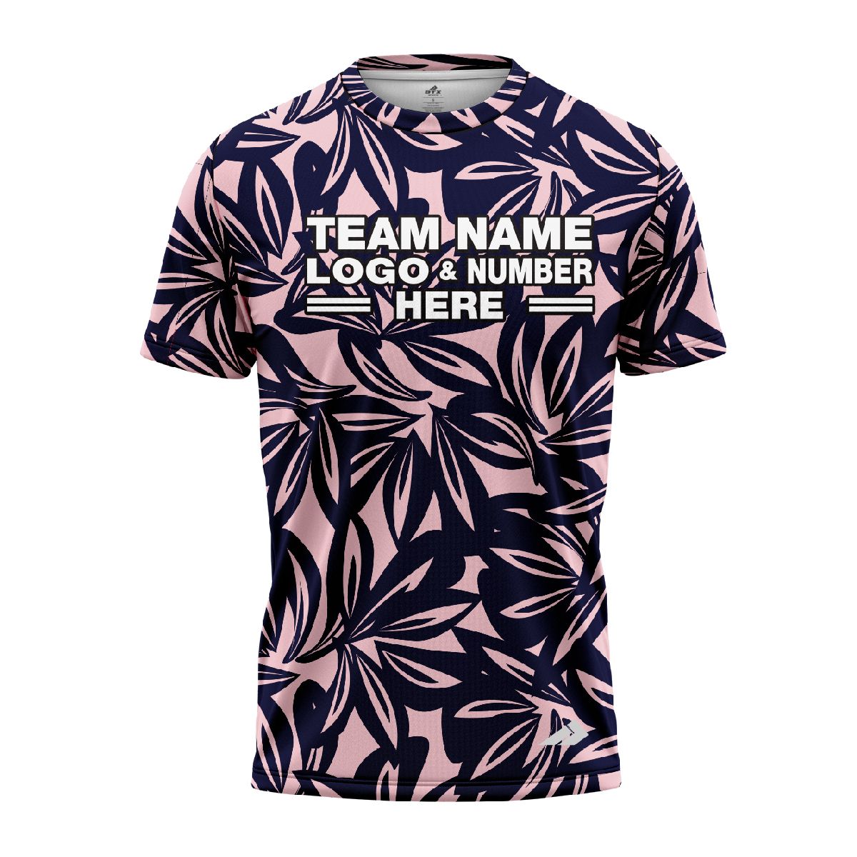 Custom Fully Sublimated Monochrom Floral Three Pattern Dark Blue Baby Pink Performance Jersey 1987