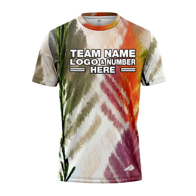 Custom Fully Sublimated Abstract Brushstroke Floral Pattern Multicolor Performance Jersey 2036