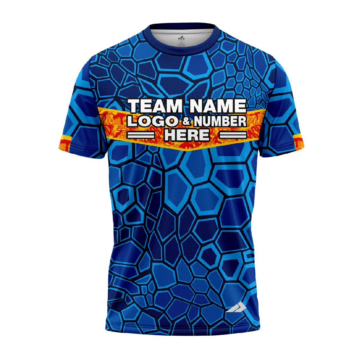 Custom Fully Sublimated Scales Fishing Pattern Blue Performance Jersey 2479
