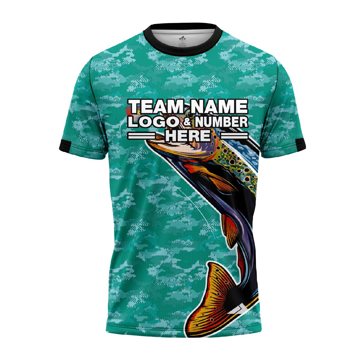 Custom Fully Sublimated Multicolor Fish Fishing Pattern  Performance Jersey 2493