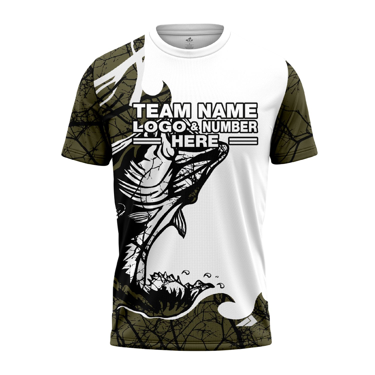 Custom Fully Sublimated Deep Sea Fishing Pattern Brown Performance Jersey 2560