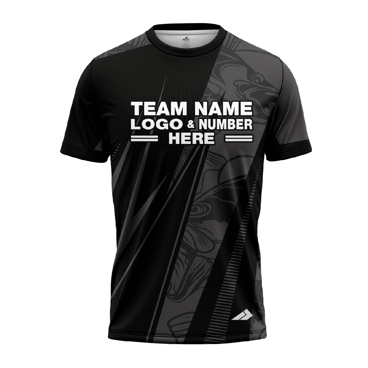 Custom Fully Sublimated Electric Fishing Pattern Dark Performance Jersey 2595