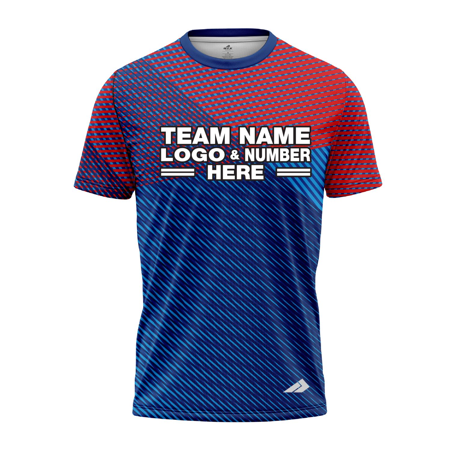 Custom Fully Sublimated Crossover Pattern Blue Red Performance Jersey 2616