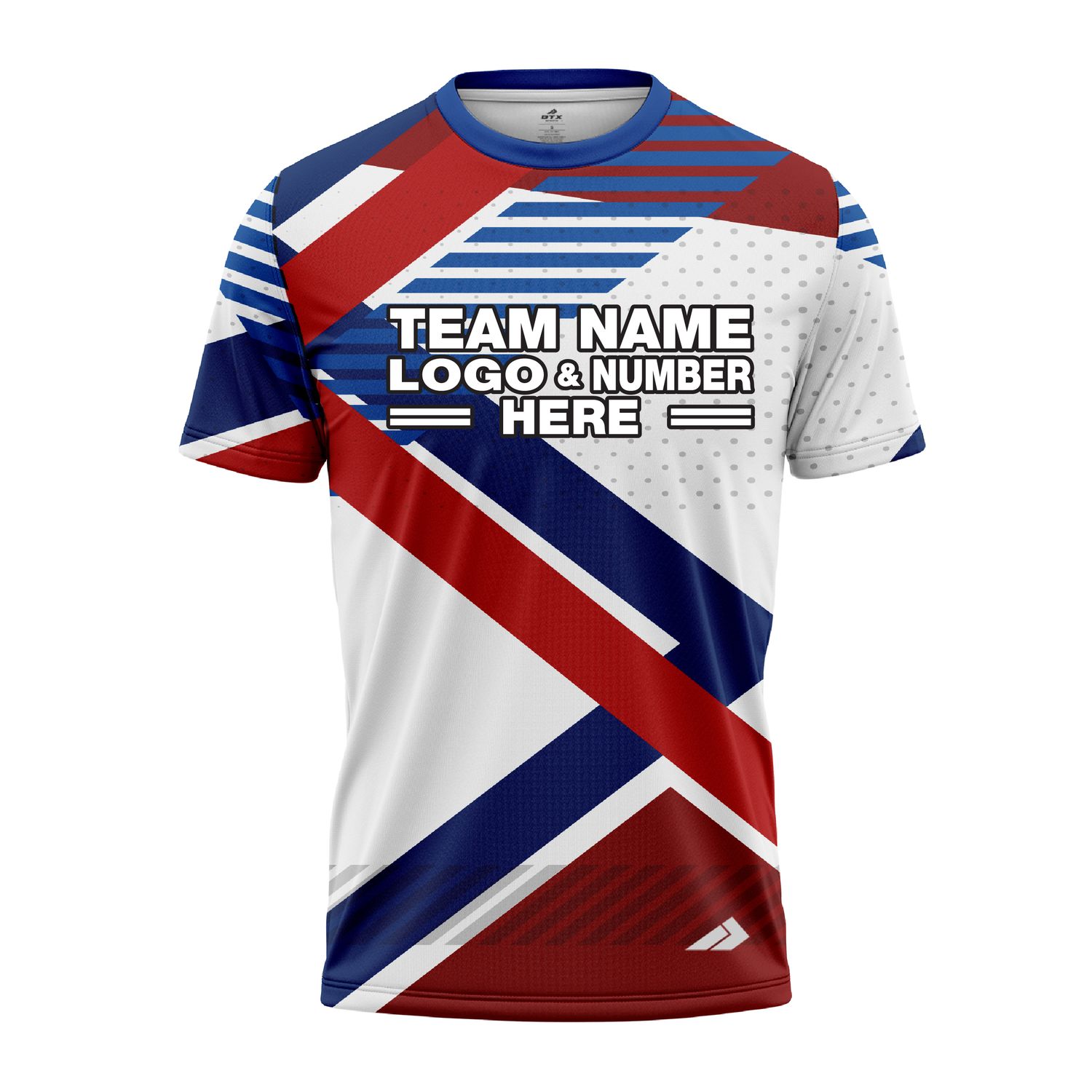 Custom Fully Sublimated Innovative Pattern White Red Blue Performance Jersey 2630