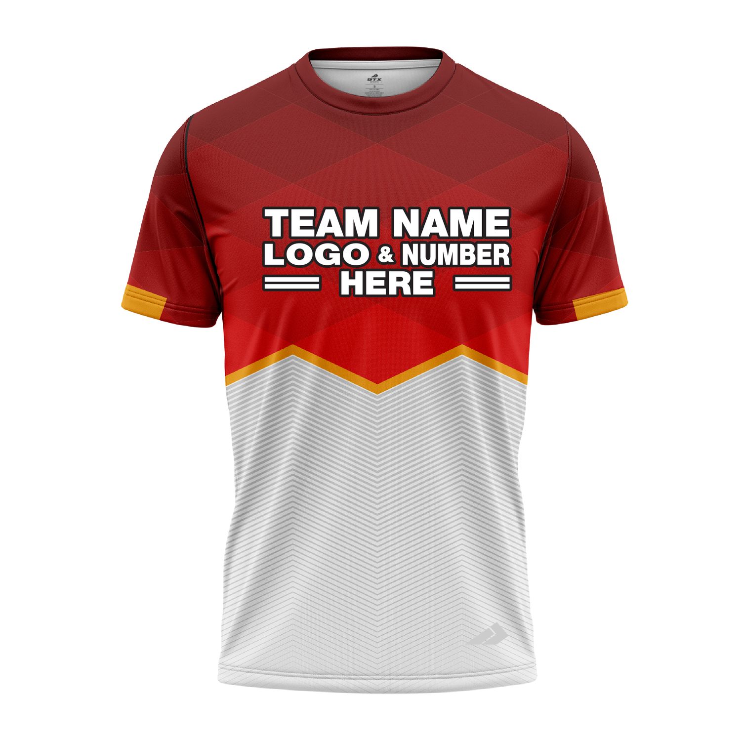 Custom Fully Sublimated Half Triangle Pattern Red White Performance Jersey 2658