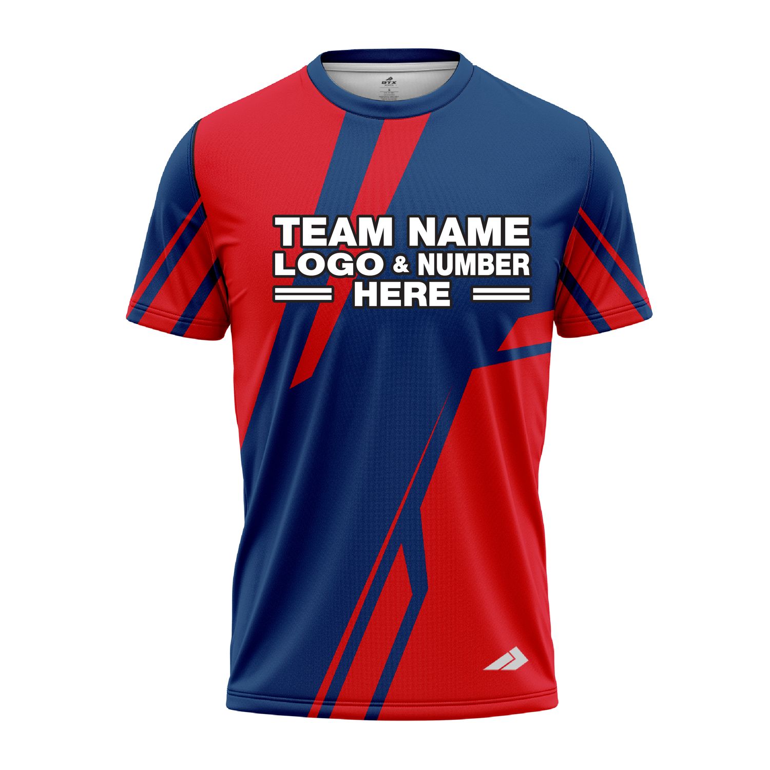 Custom Fully Sublimated Break Point Pattern Blue Red Performance Jersey 2665