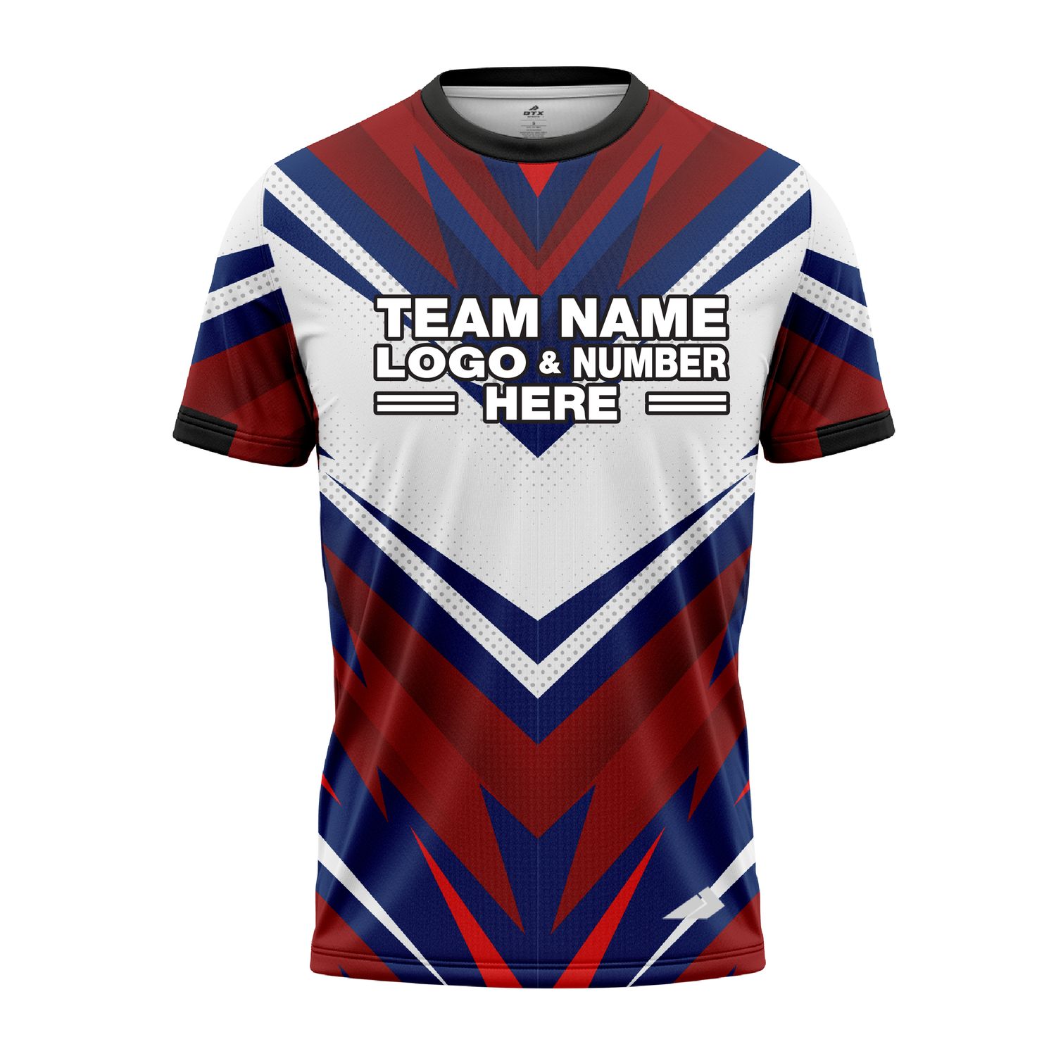 Custom Fully Sublimated BMX Extreme Pattern Black White Blue Red Performance Jersey 2651