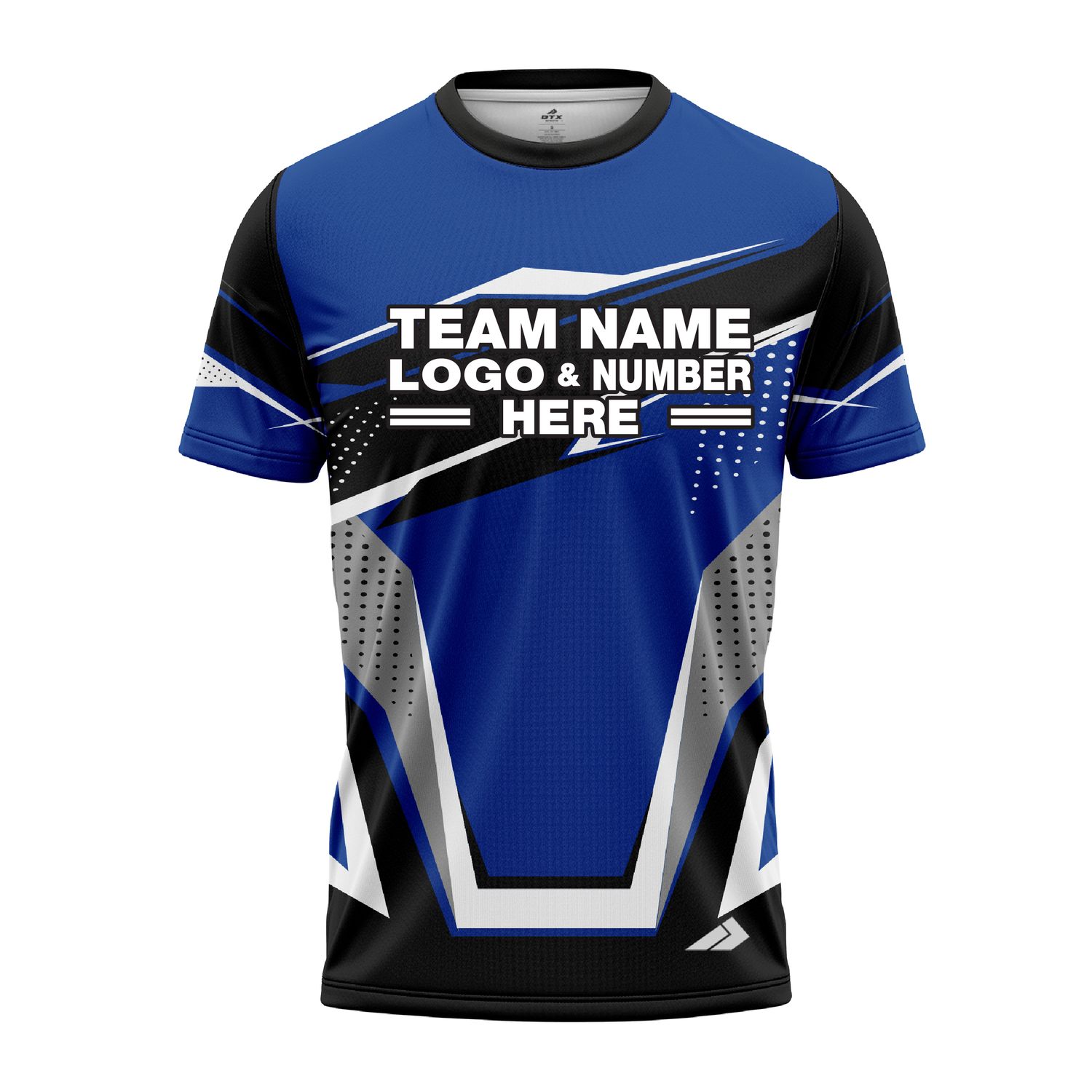 Custom Fully Sublimated BMX Freestyle Pattern Blue Black White Performance Jersey 2686