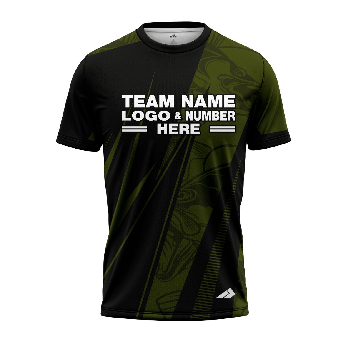 Custom Fully Sublimated Electric Fishing Pattern Dark Green Performance Jersey 2693
