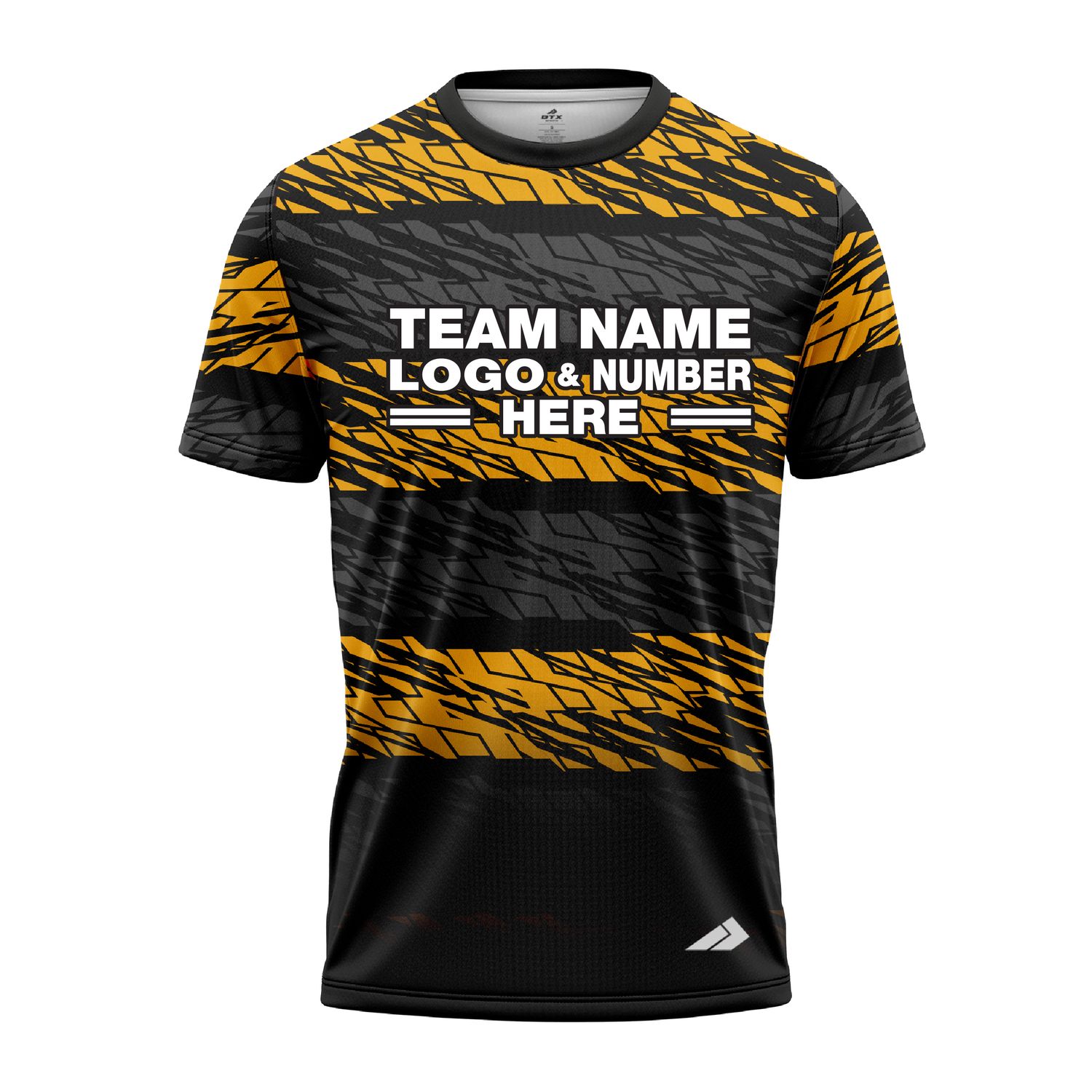 Custom Fully Sublimated BMX Abstract Pattern Black Yellow Performance Jersey 2707